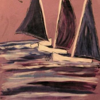 Malerei mit dem Titel "les voiliers" von Electa, Original-Kunstwerk
