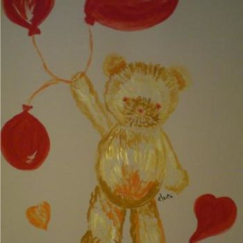 Painting titled "nounours" by Electa, Original Artwork
