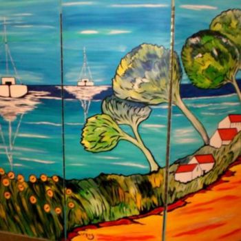 Painting titled "les calanques" by Electa, Original Artwork