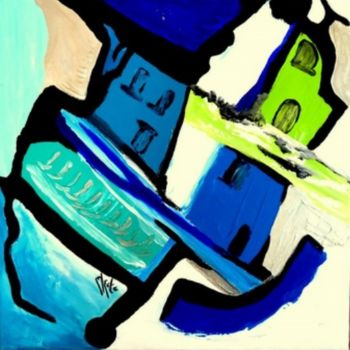 Painting titled "cabanon sur mer" by Electa, Original Artwork
