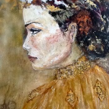 Painting titled "la femme au kimono" by Electre, Original Artwork, Acrylic