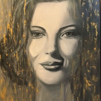 Painting titled "Romy" by Electre, Original Artwork, Oil Mounted on Wood Stretcher frame