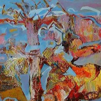 Painting titled "ARBRE aux CHATS" by Eleho, Original Artwork