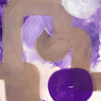 Painting titled "Purple way 1" by Istvan Elekes, Original Artwork, Acrylic
