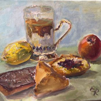 Картина под названием "Чаю хотите?" - Elen Ruzh, Подлинное произведение искусства, Масло