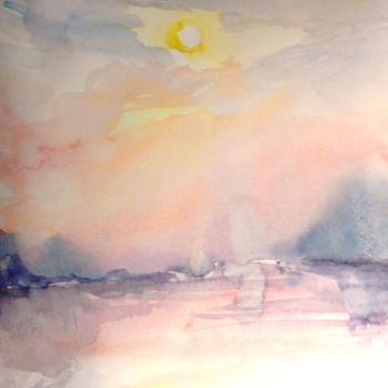 Pintura intitulada "море" por Elen Ruzh, Obras de arte originais, Aquarela