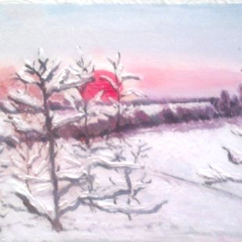 Painting titled "I'hiver la route.jpg" by Elen Ruzh, Original Artwork