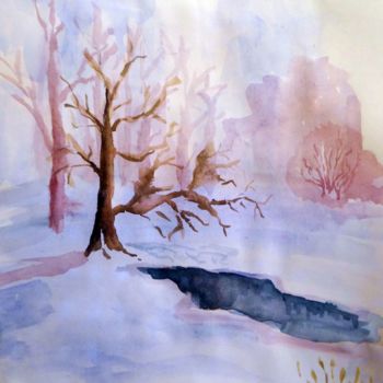 Malerei mit dem Titel "Winter" von Elen Ruzh, Original-Kunstwerk