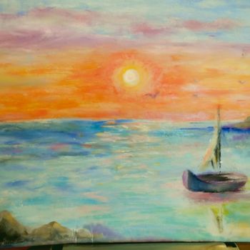 Painting titled "Солнце.Sohne" by Elen Ruzh, Original Artwork, Oil