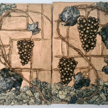 Malerei mit dem Titel "Weintrauben" von Elena Ageev, Original-Kunstwerk, Acryl