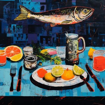 Painting titled "Fruit Extravaganza" by Elena Aleksandrova, Original Artwork, Digital Print