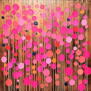 Painting titled "Rosy Bubbles" by Elena Aleksandrova, Original Artwork, Digital Print