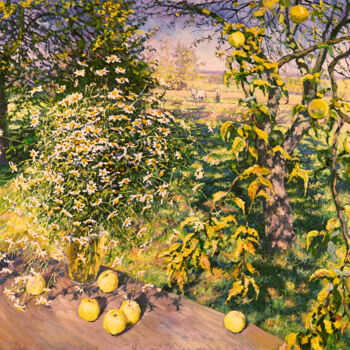 Painting titled "Autumn still life" by Elena Barkhatkova, Original Artwork, Oil