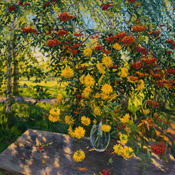 Картина под названием "Sunny Evening" - Elena Barkhatkova, Подлинное произведение искусства, Масло