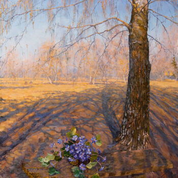 Malarstwo zatytułowany „Spring Morning” autorstwa Elena Barkhatkova, Oryginalna praca, Olej