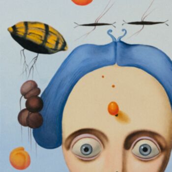 Картина под названием "Face (3)" - Elena Bezhenova, Подлинное произведение искусства, Масло
