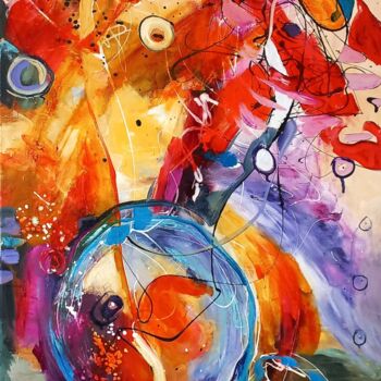 Painting titled "Abstract Hopa Mitic…" by Elena Bissinger, Original Artwork, Oil