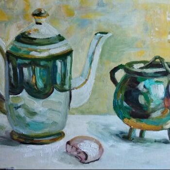 Peinture intitulée "Натюрморт чайный" par Elena Borodki, Œuvre d'art originale, Huile