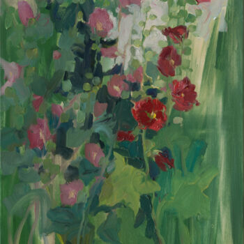 Картина под названием "Green summer" - Elena Branovitskaya, Подлинное произведение искусства, Масло Установлен на Деревянная…