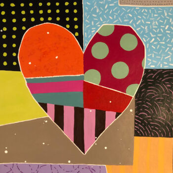 Malarstwo zatytułowany „Склеенное сердце” autorstwa Elena Burtonova, Oryginalna praca, Akryl