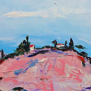 Pittura intitolato "Valle di Toscana.jp…" da Elena Buzhurina, Opera d'arte originale, Olio