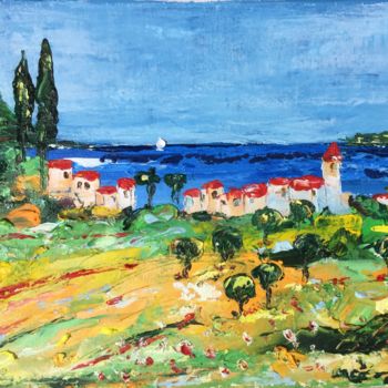 Painting titled "Costa azzurra.jpeg" by Elena Buzhurina, Original Artwork, Oil