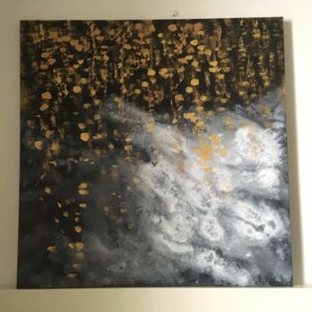 Painting titled "Χρυσή βροχή / Golde…" by Elena Chebotareva, Original Artwork, Acrylic