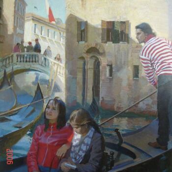 Картина под названием "Венеция" - Елена Черных, Подлинное произведение искусства, Масло