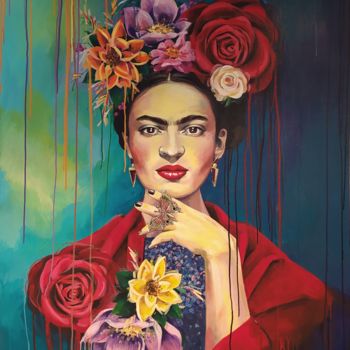 Peinture intitulée "Frida Khalo" par Elena Chistik, Œuvre d'art originale, Acrylique Monté sur Châssis en bois