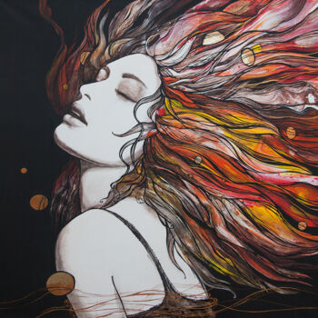 Peinture intitulée "Дева" par Elena Dodoka, Œuvre d'art originale, Acrylique