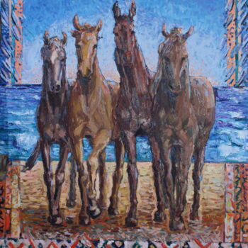 Painting titled "Winners" by Elena Done, Original Artwork, Oil