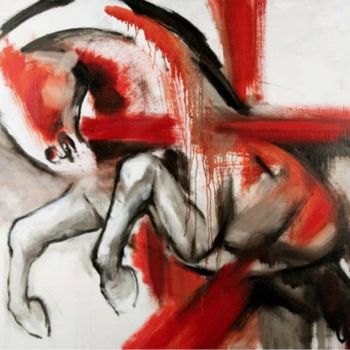 Peinture intitulée "wildes-pferd.jpg" par Elena Drobychevskaja, Œuvre d'art originale, Huile
