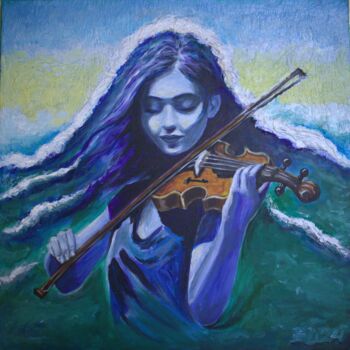 Pintura titulada "Sonata del mare" por Elena Dunaeva, Obra de arte original, Acrílico Montado en Bastidor de camilla de made…