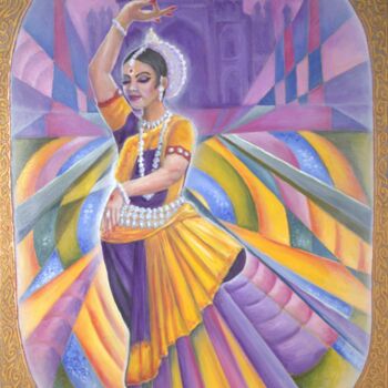 "La danzatrice india…" başlıklı Tablo Elena Dunaeva tarafından, Orijinal sanat, Petrol Ahşap Sedye çerçevesi üzerine monte e…