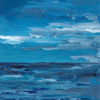 Painting titled "Blue day" by Elena Dundukova, Original Artwork, Oil