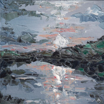 Pittura intitolato "Reflections.Lake." da Elena Dundukova, Opera d'arte originale, Olio