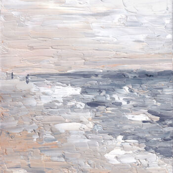 Pittura intitolato "The ocean.Pink." da Elena Dundukova, Opera d'arte originale, Olio