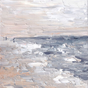 Schilderij getiteld "The ocean.Pink." door Elena Dundukova, Origineel Kunstwerk, Olie