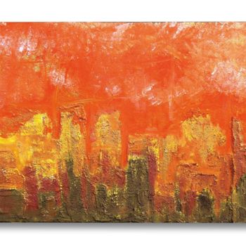 Pintura titulada "tramonto dorato" por Elena Ferro, Obra de arte original, Acrílico