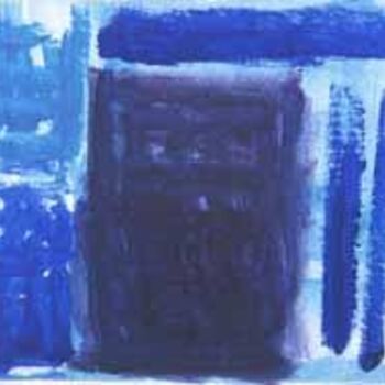 Painting titled "pequeño formato azul" by Elena Gambus, Original Artwork