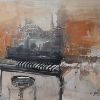 Painting titled "Piano" by Elena Gatti, Original Artwork, Acrylic Mounted on Wood Stretcher frame