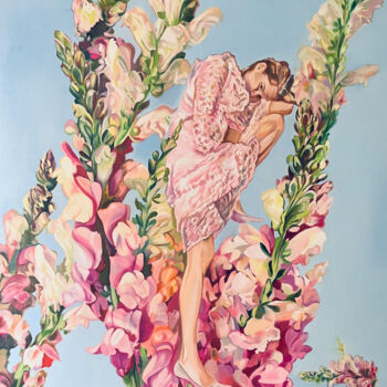 Painting titled "GARY" by Elena Golovina, Original Artwork, Oil Mounted on Wood Stretcher frame