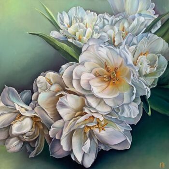 Painting titled "Flower delight" by Elena Hontar, Original Artwork, Oil