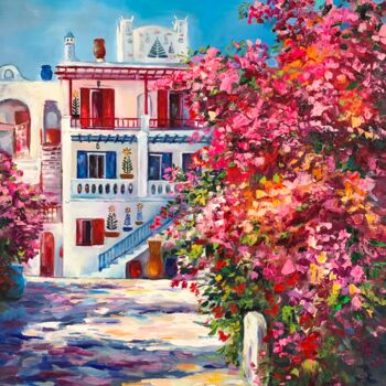 Painting titled "Bright summer" by Elena Hontar, Original Artwork, Oil