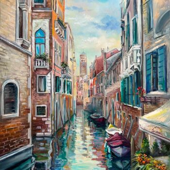 Ζωγραφική με τίτλο "Venice 2023" από Elena Hontar, Αυθεντικά έργα τέχνης, Λάδι