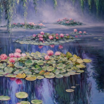 Картина под названием ""Fog on the Pond"" - Elena I Gennady Vylusk (Goshiki), Подлинное произведение искусства, Масло Устано…
