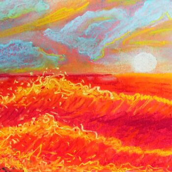 Peinture intitulée "Красное море" par Elena Ievleva, Œuvre d'art originale, Pastel