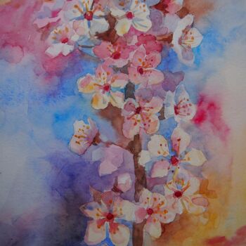Painting titled "Spring blossom" by Elena Kondrateva, Original Artwork, Watercolor