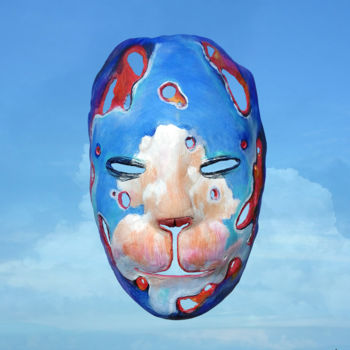 雕塑 标题为“Mask of Hesitation” 由Elena Kononova, 原创艺术品, 纸张纸浆