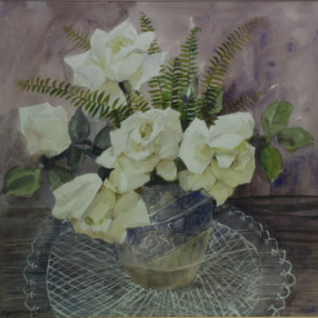 Pintura intitulada "Flowers 2 by Elena…" por Elena Korchuganova, Obras de arte originais, Aquarela